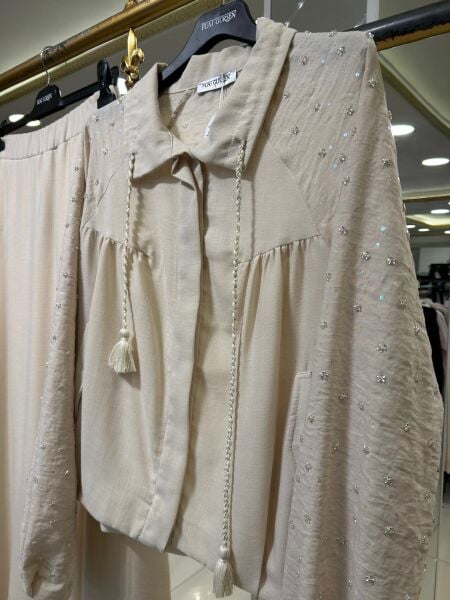 GÖMLEĞİ BONCUK İŞLEMELİ VİSKON TAKIM/FUAT GÜRŞEN