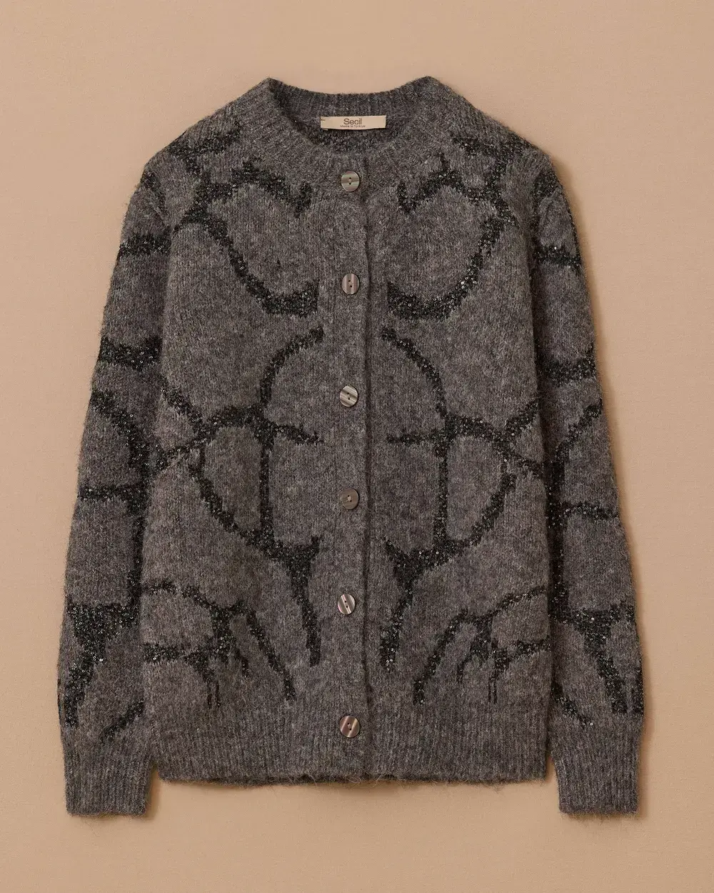 DESENLİ YÜN KARIŞIMLI TRİKO HIRKA /SEÇİL