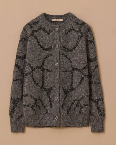 DESENLİ YÜN KARIŞIMLI TRİKO HIRKA /SEÇİL