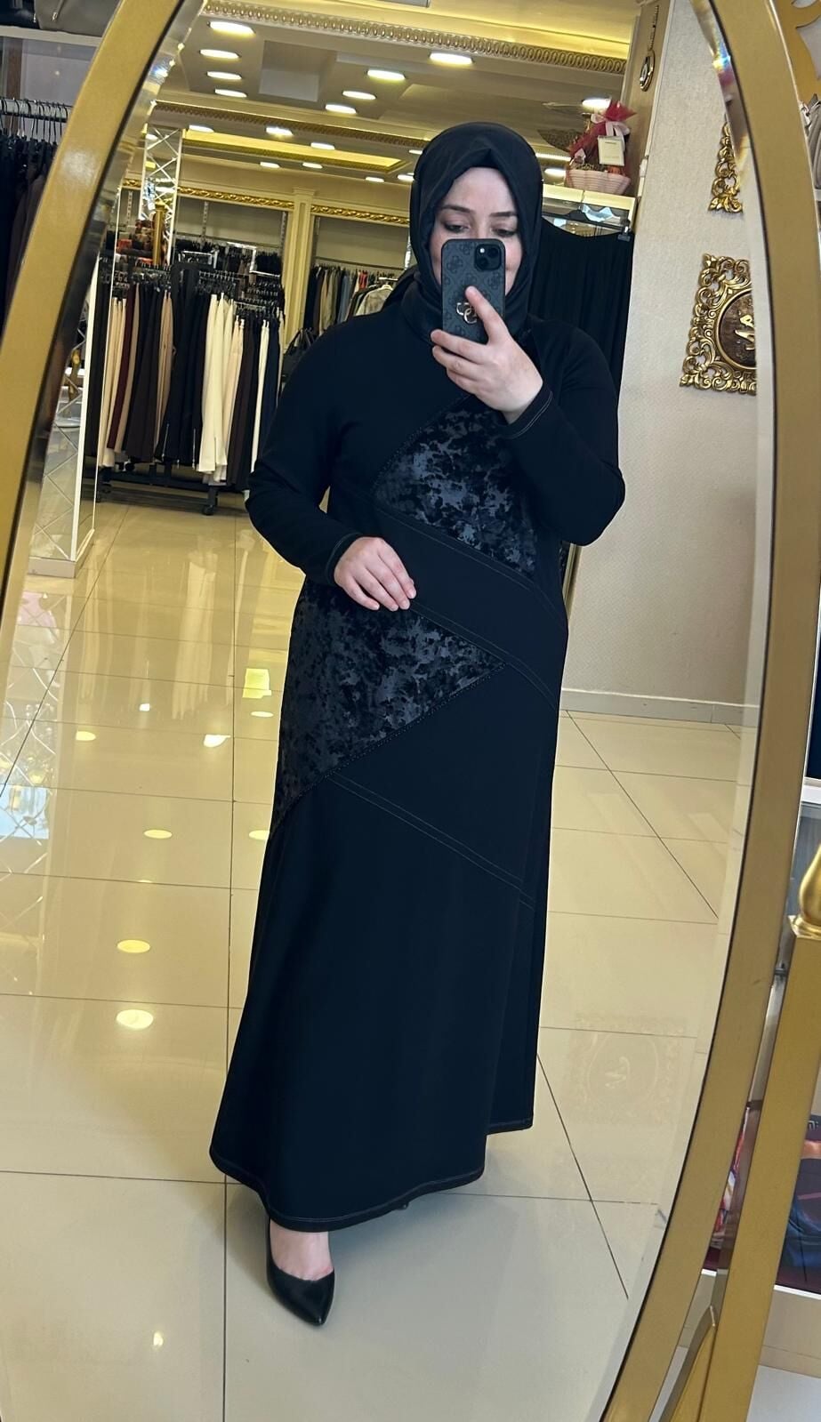 KADİFE KUMAŞ DTY. BONCUK İŞLEMELİ ELBİSE /DEFRİNA 41127