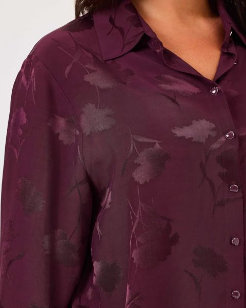 BÜYÜK BEDEN DESENLİ JAKARLI GÖMLEK/SEÇİL