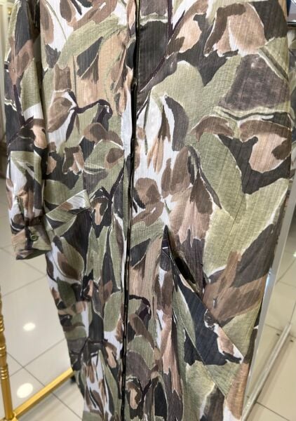 ŞİFON KUMAŞ DESENLİ UZUN GÖMLEK /SEÇİL