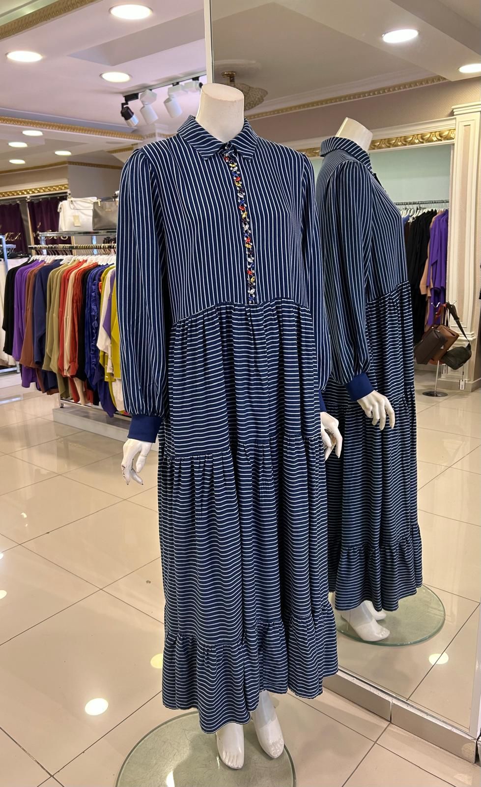 ÖNÜ TAŞ DTY. ÇİZGİLİ ELBİSE/GHİSA