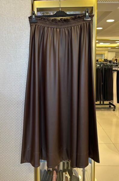 BELİ LASTİKLİ KİLOŞ DERİ ETEK /NURCAN ÇETİN