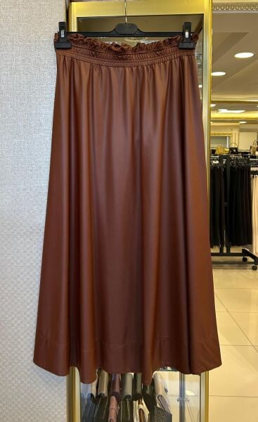 BELİ LASTİKLİ KİLOŞ DERİ ETEK /NURCAN ÇETİN