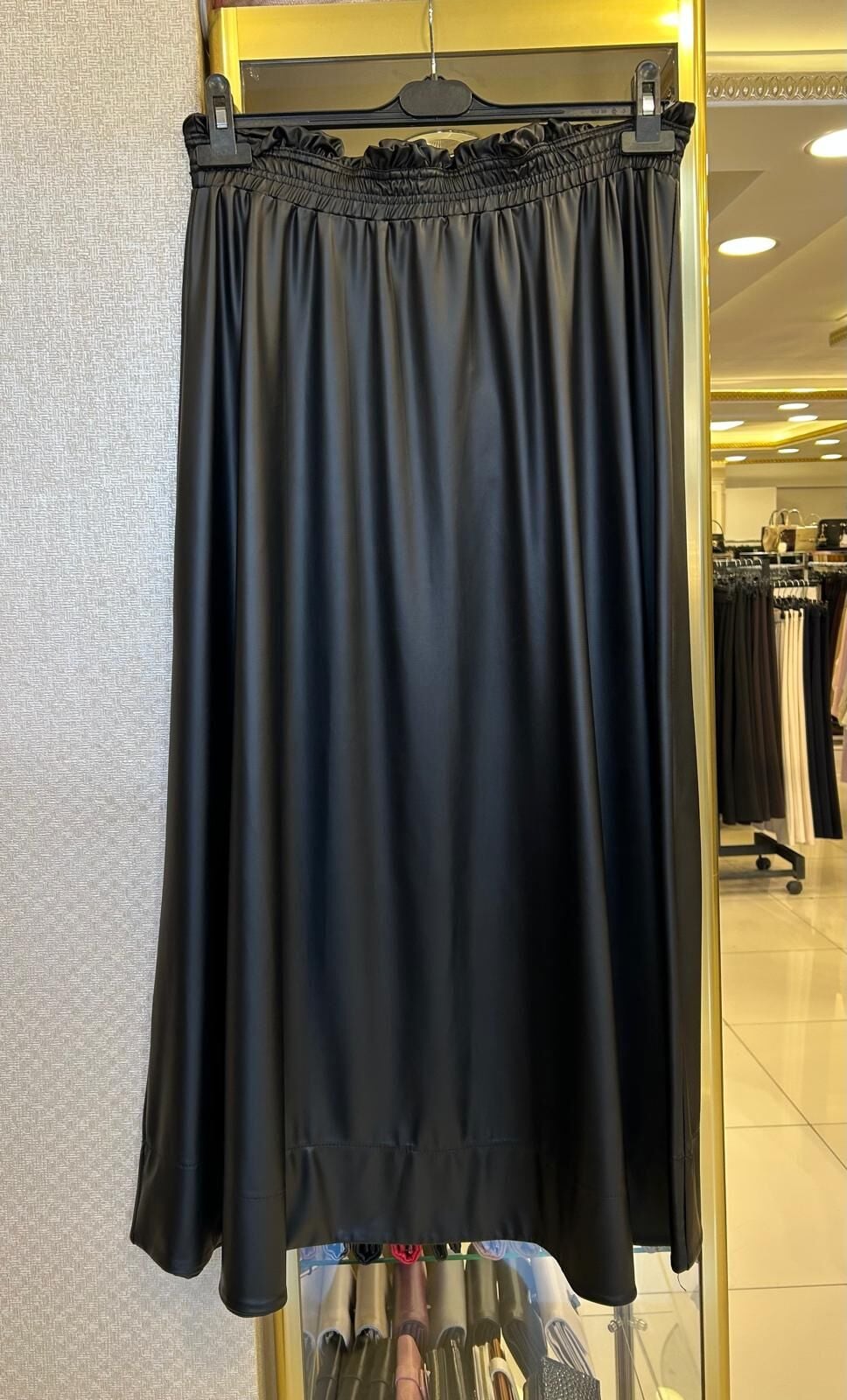 BELİ LASTİKLİ KİLOŞ DERİ ETEK /NURCAN ÇETİN