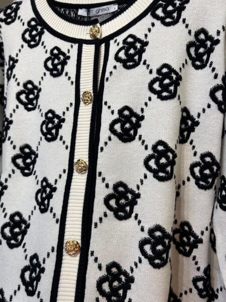 ÜZERİ DESENLİ DÜĞME DTY. YÜN HIRKA/ GHISA 