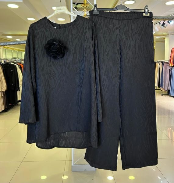 WENNEW/ JAKAR KUMAŞ GÜL BROŞLU İKİLİ TAKIM