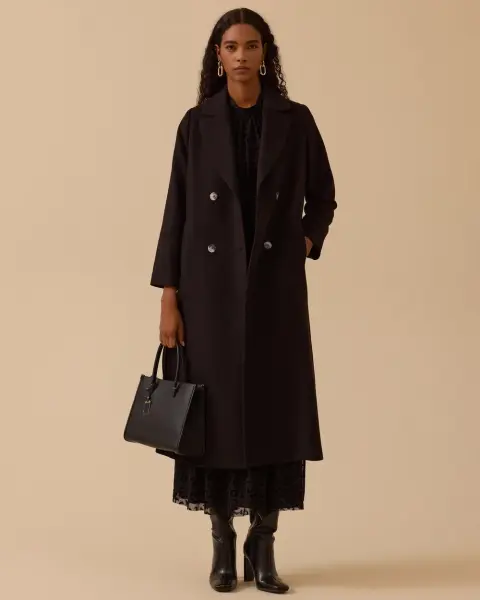 KRUVAZE YAKA UZUN KLASİK KABAN /SEÇİL