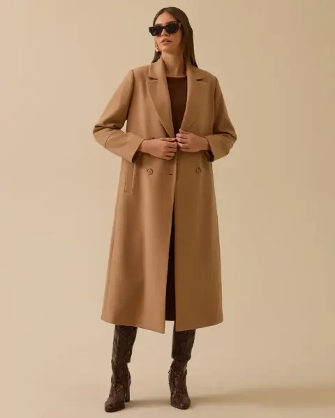 KRUVAZE YAKA UZUN KLASİK KABAN /SEÇİL