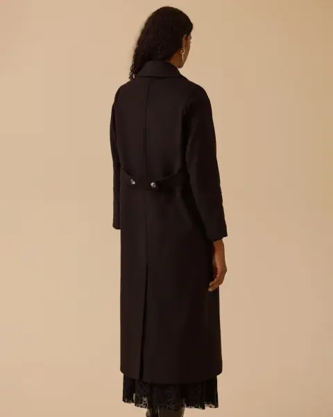 KRUVAZE YAKA UZUN KLASİK KABAN /SEÇİL