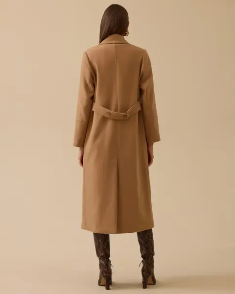 KRUVAZE YAKA UZUN KLASİK KABAN /SEÇİL