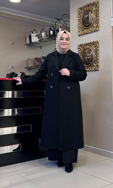 KRUVAZE YAKA UZUN KLASİK KABAN /SEÇİL