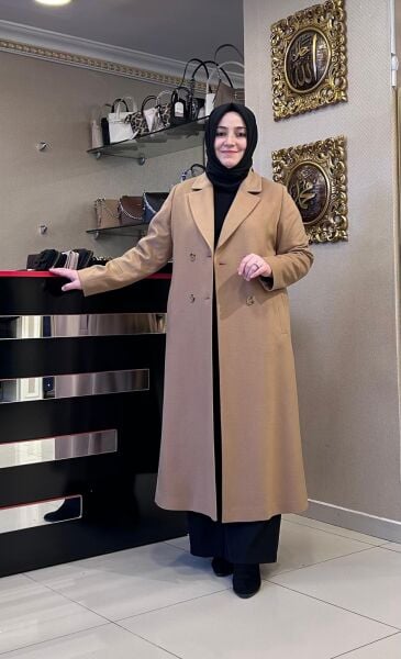 KRUVAZE YAKA UZUN KLASİK KABAN /SEÇİL