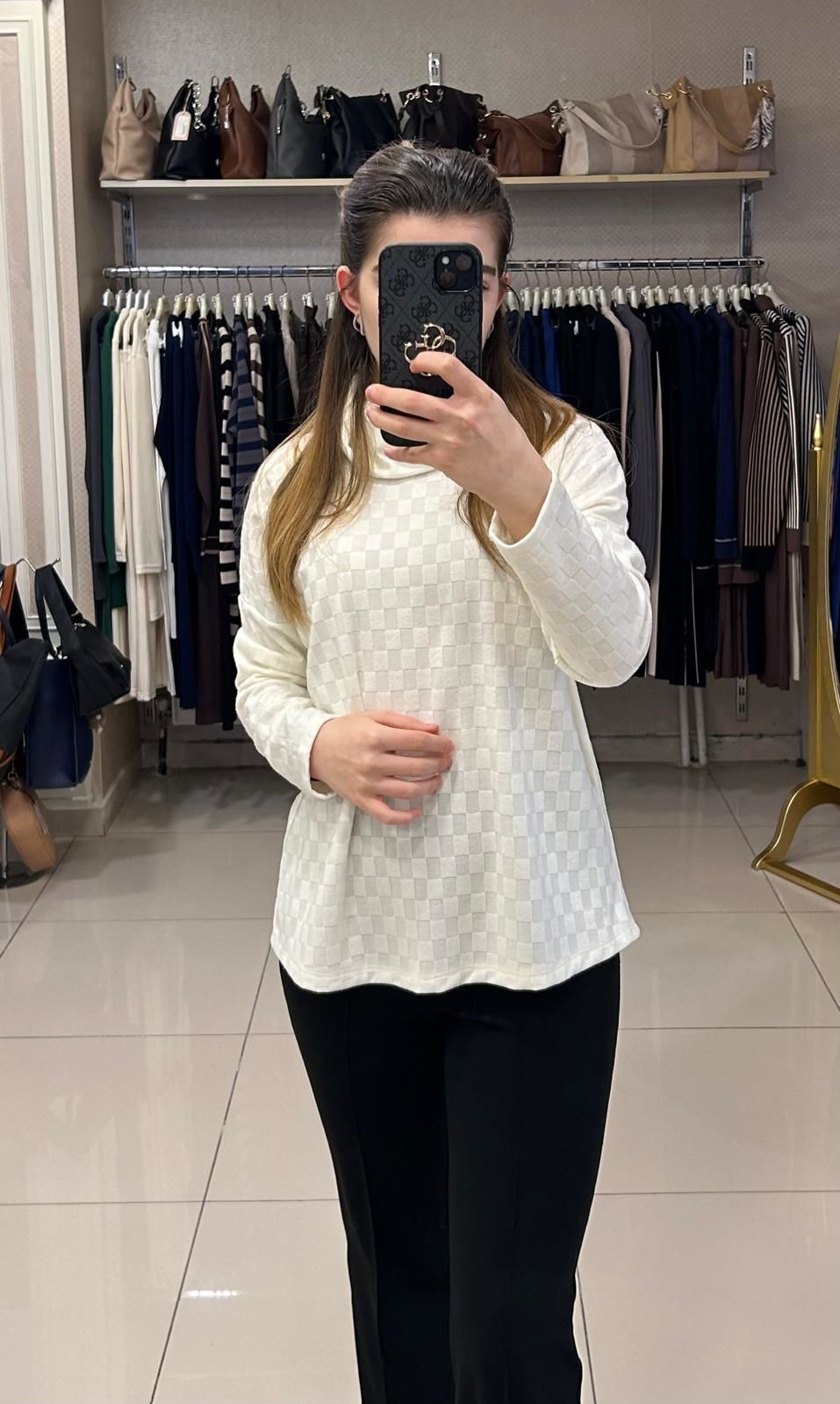 ﻿DESENLİ DEGAJE YAKA TUNİK/SEÇİL