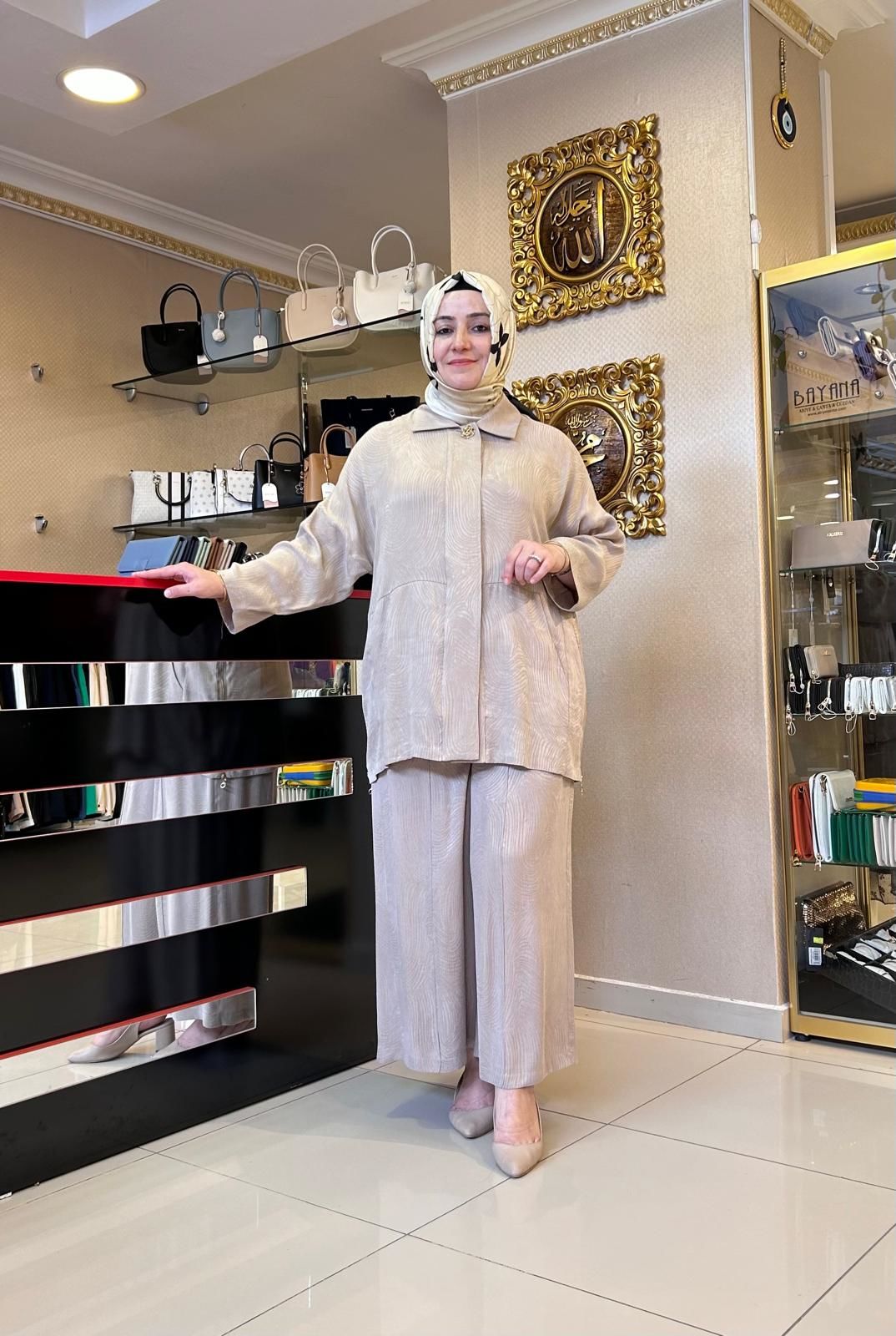 GHİSA/ DÜĞME DETAY İKİLİ TAKIM