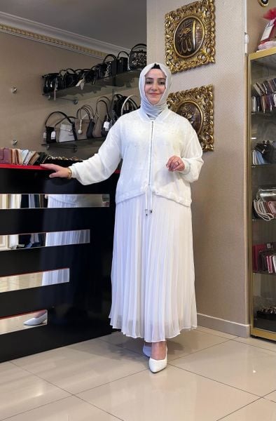 ﻿TAŞ İŞLEMELİ ŞİFON KUMAŞ 3'LÜ TAKIM/MÜSEMMA