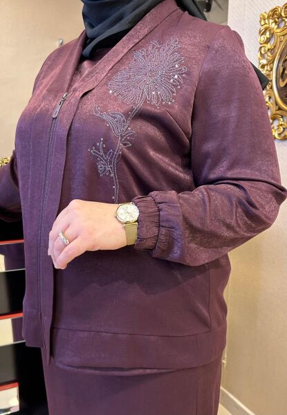 PUL İŞLEMELİ 3'LÜ SATEN KREP TAKIM/ FUAT GÜRŞEN