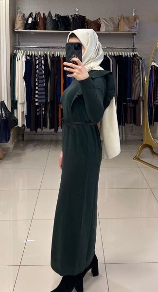 FIRFIR DETAYLI TRİKO ELBİSE/SEÇİL