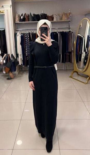 FIRFIR DETAYLI TRİKO ELBİSE/SEÇİL