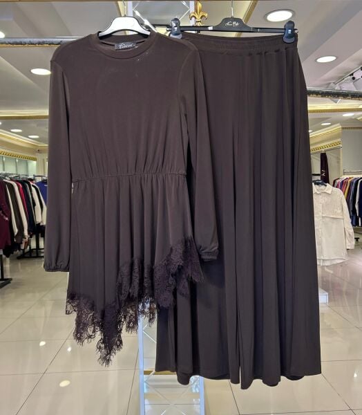 TUNİĞİ DANTEL DETAYLI SANDY KUMAŞ TAKIM/ NURCAN ÇETİN 26561