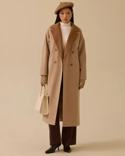 ÇİFT RENKLİ KRUVAZE KAŞE KABAN /SEÇİL