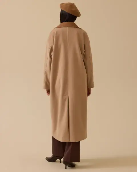 ÇİFT RENKLİ KRUVAZE KAŞE KABAN /SEÇİL