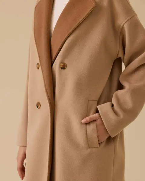 ÇİFT RENKLİ KRUVAZE KAŞE KABAN /SEÇİL