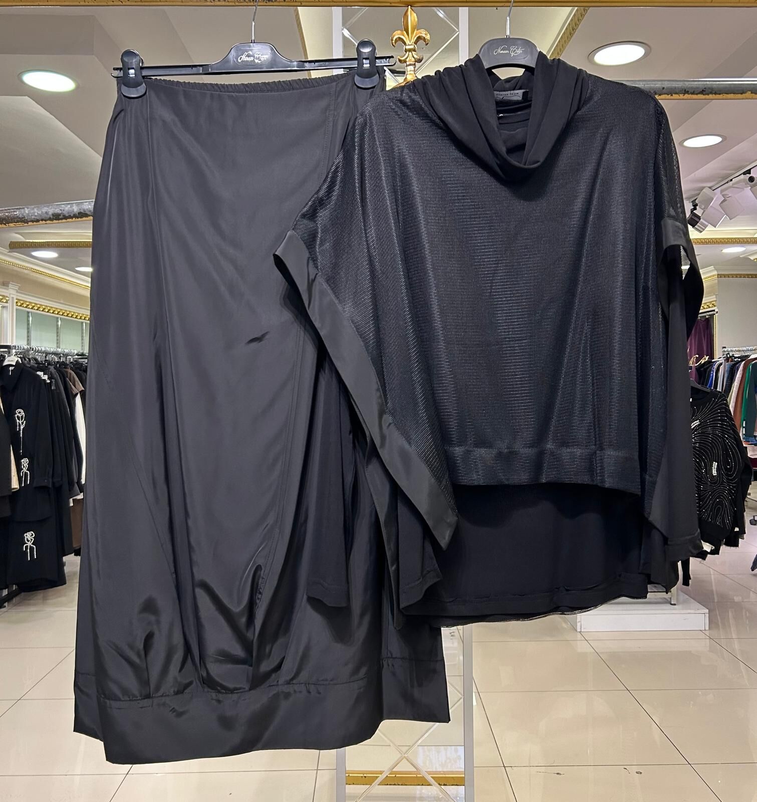 FİLE PANÇOLU PARAŞÜT KUMAŞ ETEKLİ 3'LÜ TAKIM /NURCAN ÇETİN 