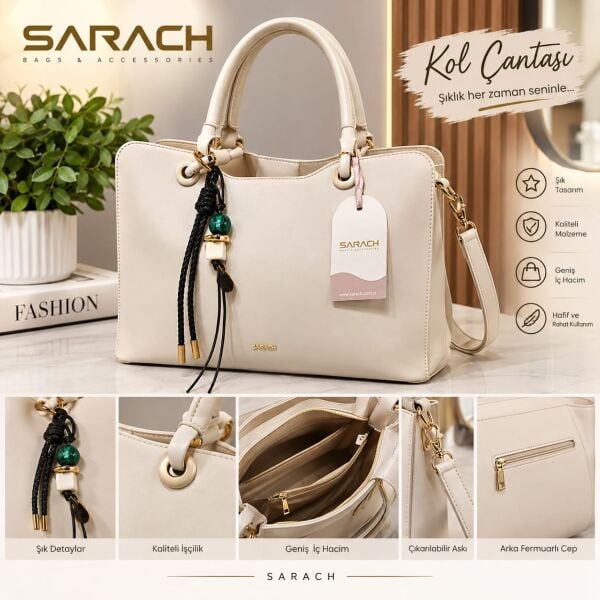 CHARM DETAYLI EL-OMUZ ÇANTASI/SARACH