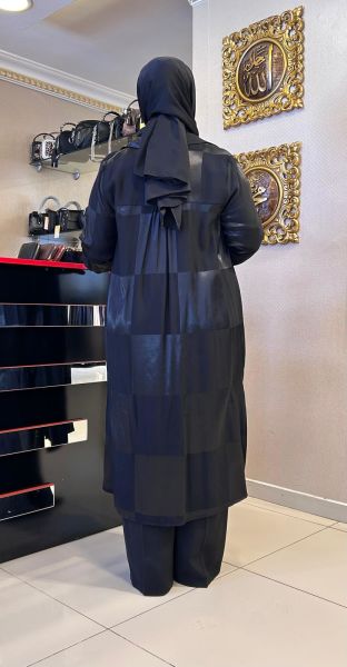 ﻿DÜĞMELİ KARE DESENLİ TUNİK/SEÇİL