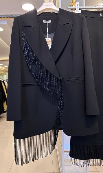 PÜSKÜL BONCUK İŞLEMELİ ASİL ABİYE TAKIM/MÜSEMMA