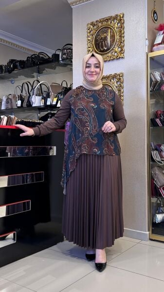 DOUBLE KREP PİLİSE ETEK/ FUAT GÜRŞEN 