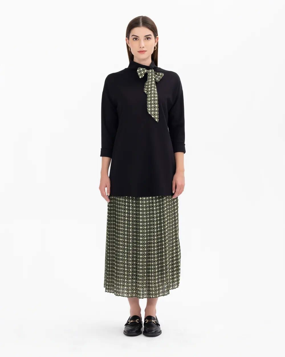 GEOMETRİK DESENLİ PİLİSE ETEK/SEÇİL