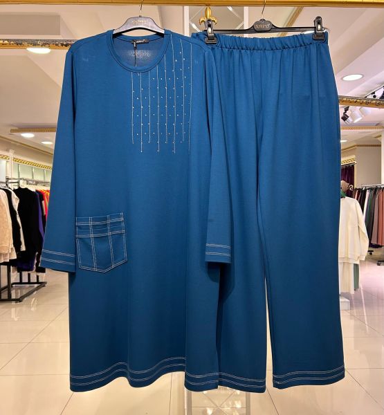 TUNİĞİ CEP VE TAŞ DTY. PANTOLONLU TAKIM/DEFRİNA