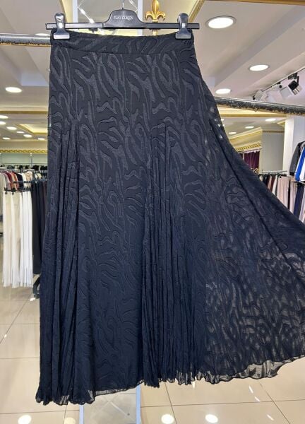 KENDİNDEN DESENLİ PİLİSE DTY. ŞİFON ETEK/FUAT GÜRŞEN