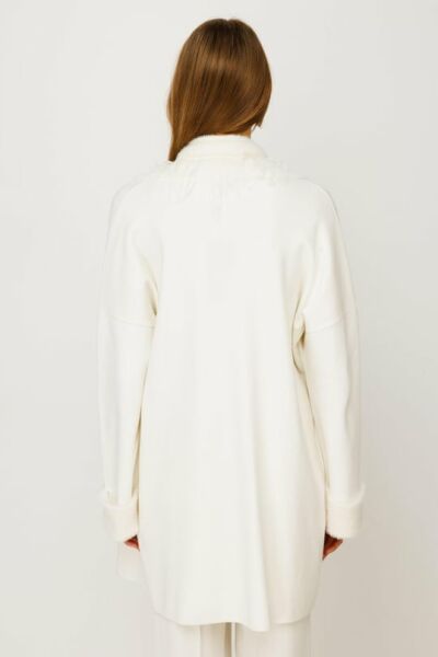 Ghisa Şal Yaka Triko Hırka EKRU