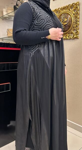 İŞLEMELİ TÜL VE SUNİ DERİ DTY. YELEK /NURCAN ÇETİN 