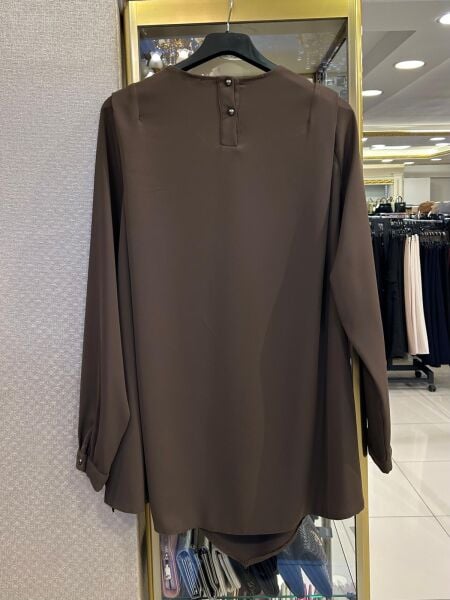 ASİMETRİK KESİM BROŞ DTY. KREP BLUZ / FUAT GÜRŞEN 6334