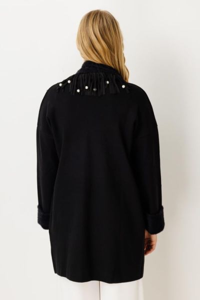 Ghisa Şal Yaka Triko Hırka SİYAH