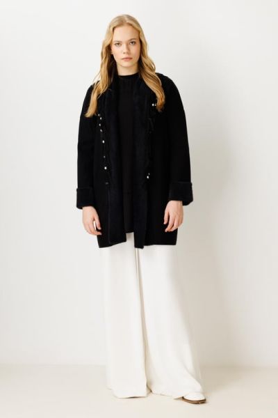 Ghisa Şal Yaka Triko Hırka SİYAH