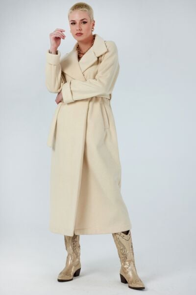 NURCAN ÇETİN KAŞE KABAN KREM/SİYAH