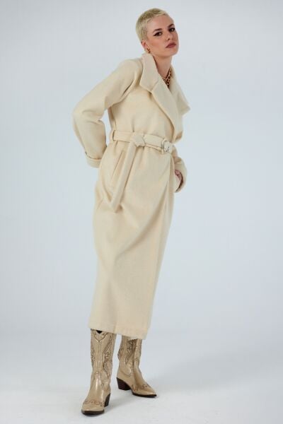 NURCAN ÇETİN KAŞE KABAN KREM/SİYAH