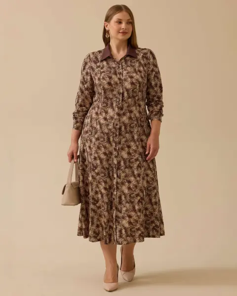  B.BEDEN DESENLİ VİSKOZ ELBİSE /SEÇİL