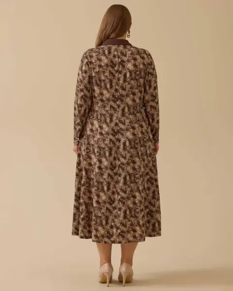  B.BEDEN DESENLİ VİSKOZ ELBİSE /SEÇİL