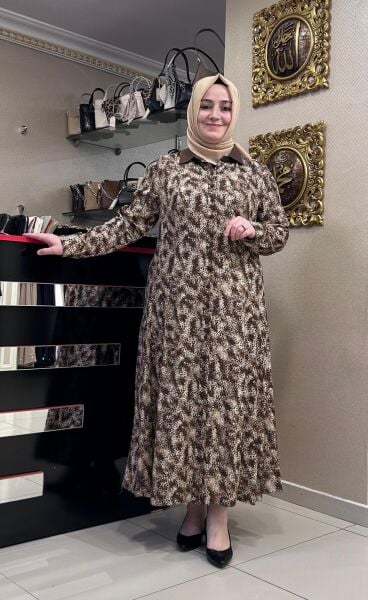  B.BEDEN DESENLİ VİSKOZ ELBİSE /SEÇİL