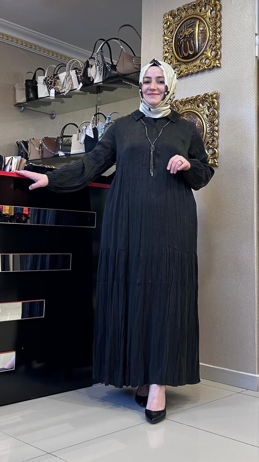 KOLYE DTY. İPEK VİSKON ELBİSE/ LISSMORE   