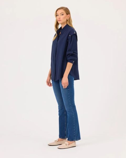 DÜĞMELİ UZUN KOLLU GÖMLEK/SEÇİL