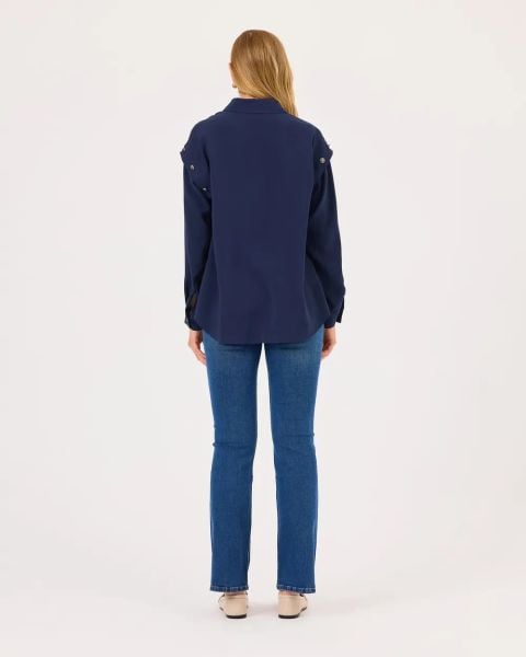 DÜĞMELİ UZUN KOLLU GÖMLEK/SEÇİL