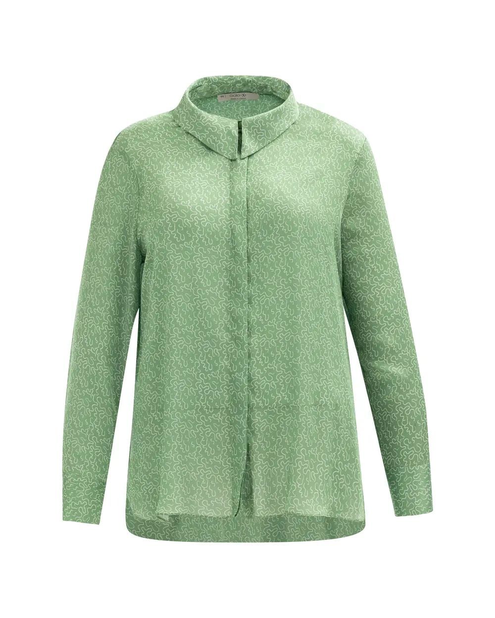 BÜYÜK BEDEN DESENLİ UZUN KOL GÖMLEK